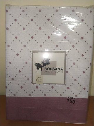 Juego Sábanas 150 Microfibra Rosa/Blanco