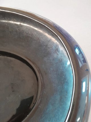 Maceta plana cerámica marino