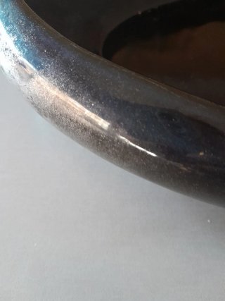 Maceta plana cerámica marino