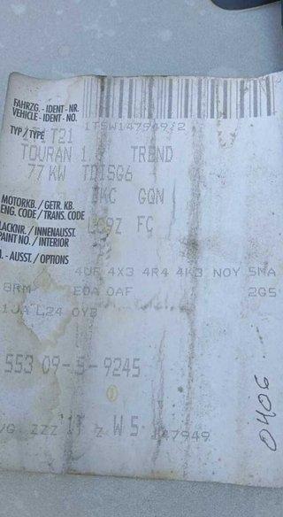 Airbag cortina delantero volkswagen touran 346186