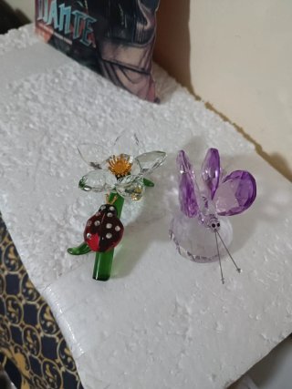 Pack 2 figuras: mariposa y mariquita adornosm
