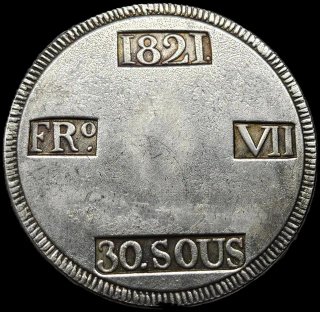 Moneda 1821 30 SOUS