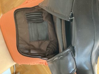 Mochila de piel marrón