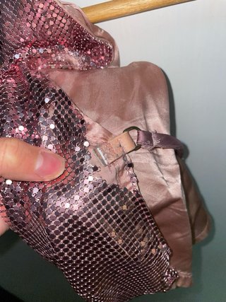 Top halter rosa metalizado