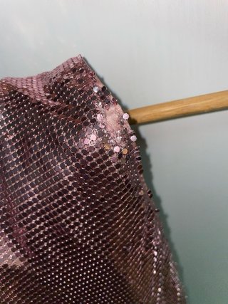 Top halter rosa metalizado