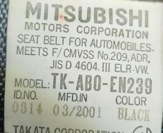 Cinturón mitsubishi 6980 tkab0en239 montero 3.2