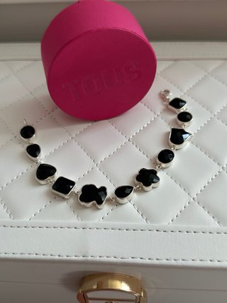 PULSERA TOUS ONIX PLATA