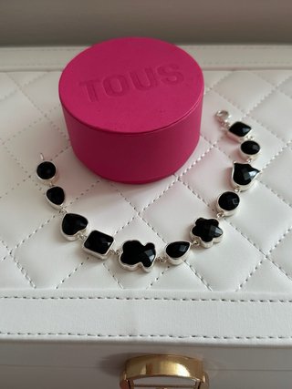 PULSERA TOUS ONIX PLATA