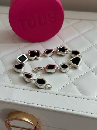 PULSERA TOUS ONIX PLATA