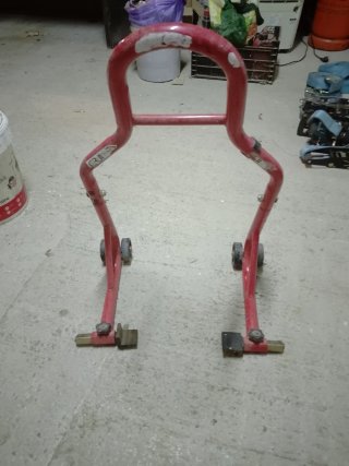 Caballete para moto rojo
