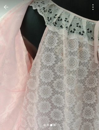 Conjunto camisón y bata encaje rosa