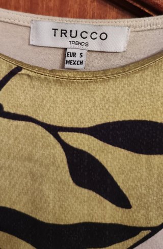Camiseta TRUCCO verde y blanca talla S