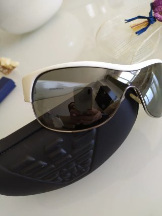 Gafas de Sol Pantalla Blanca y Negra