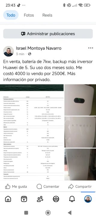 Inversor Huawei Batería Luz