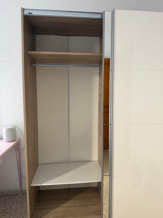 Armario 2 puertas correderas Madera /blanco