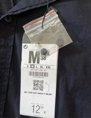 Camisa Bershka Azul Oscuro Talla M Nueva