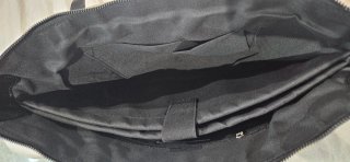 Bolso Tote beige y negro para portátil o tablet