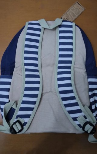 Mochila escolar azul y blanca
