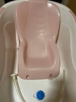 Bañera bebé Olmitos rosa y blanco anatómica
