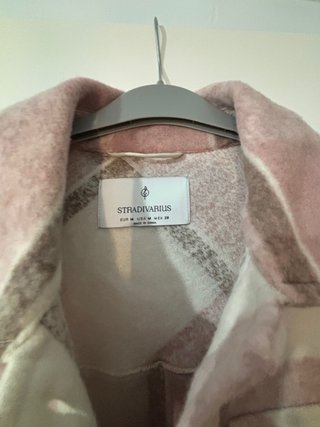 Sobrecamisa cuadros rosa y beige