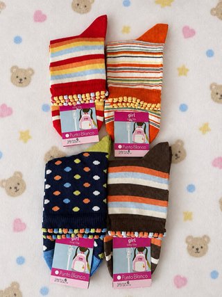 Pack 4 calcetines altos niña Punto Blanco