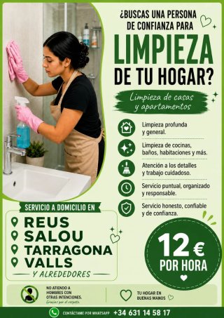 Limpieza a casas particulares y apartamentos
