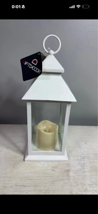 Farolillo blanco con vela LED