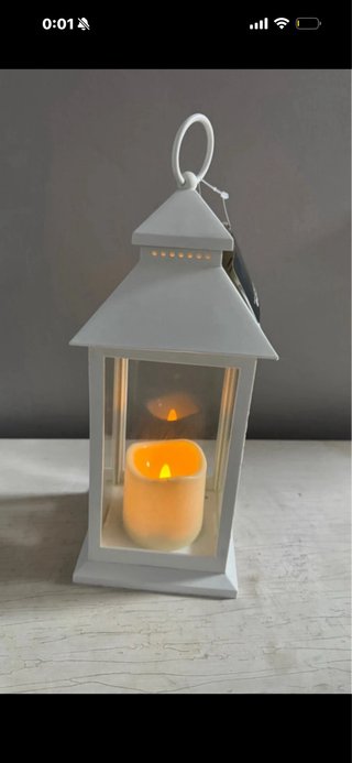 Farolillo blanco con vela LED