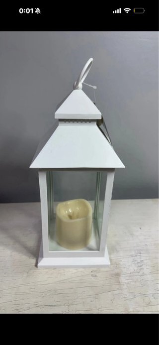 Farolillo blanco con vela LED