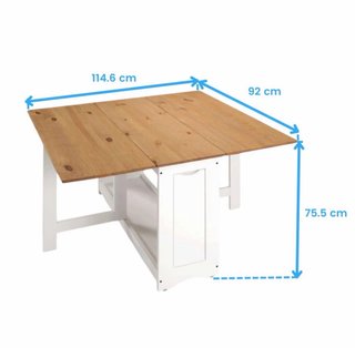 Mesa extensible con 4 sillas plegables dentro