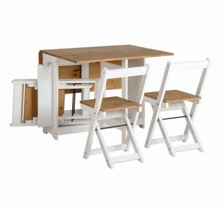 Mesa extensible con 4 sillas plegables dentro