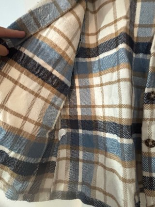 Sobrecamisa cuadros beige y azul
