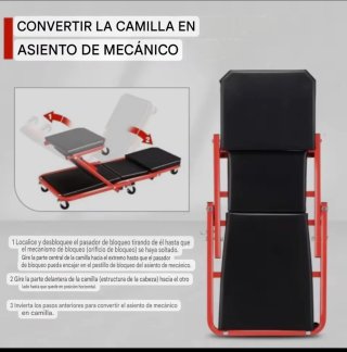 NUEVA! Camilla-taburete multiusos para mecánico