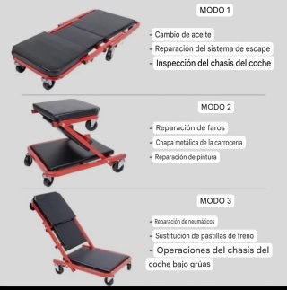 NUEVA! Camilla-taburete multiusos para mecánico