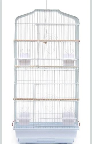 Jaula para pájaros con accesorios y bandeja