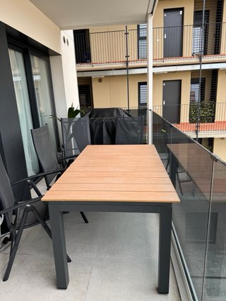 Mesa de jardín extensible aluminio