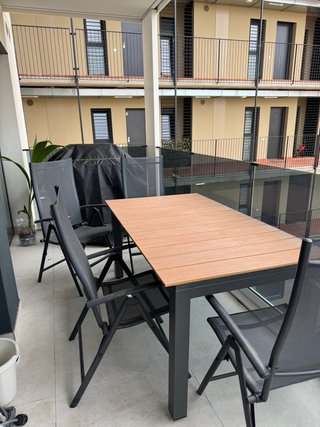 Mesa de jardín extensible aluminio