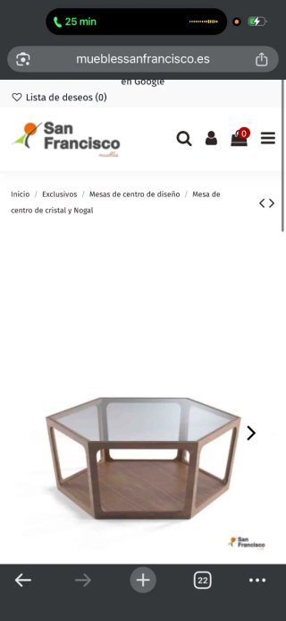 Mesa de centro diseño cristal y madera