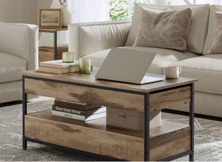 Mesa Centro Abatible Madera y Metal nueva en caja