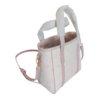 Bolso gatita rosa y blanco con colgante