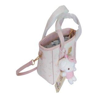 Bolso gatita rosa y blanco con colgante