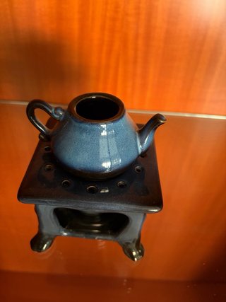 Tetera de esencias cerámica azul