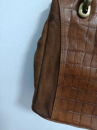 Bolso vintage piel marrón