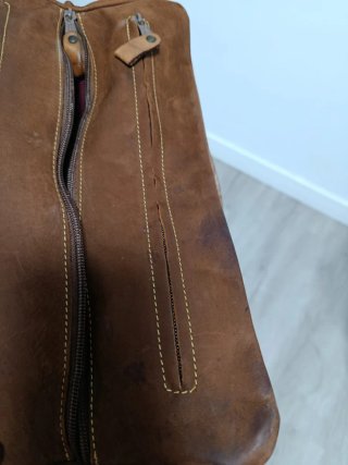 Bolso vintage piel marrón