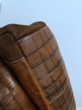 Bolso vintage piel marrón