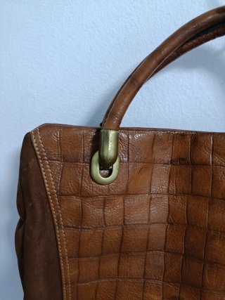 Bolso vintage piel marrón