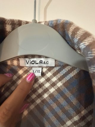 Sobrecamisa cuadros marrón y azul