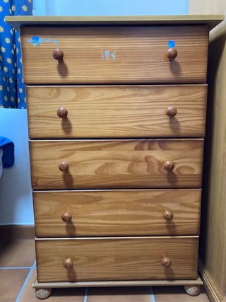 Cómoda de madera 5 cajones