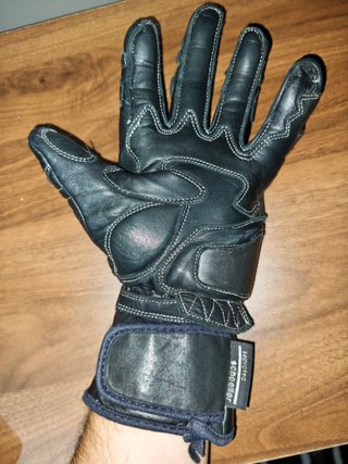 Guantes moto cuero y carbono