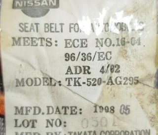 Tk520ag295 cinturon central nissan navara 2.5 7874